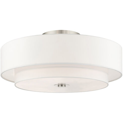 Meridian 6 Light 30 inch Brushed Nickel Semi Flush Ceiling Light