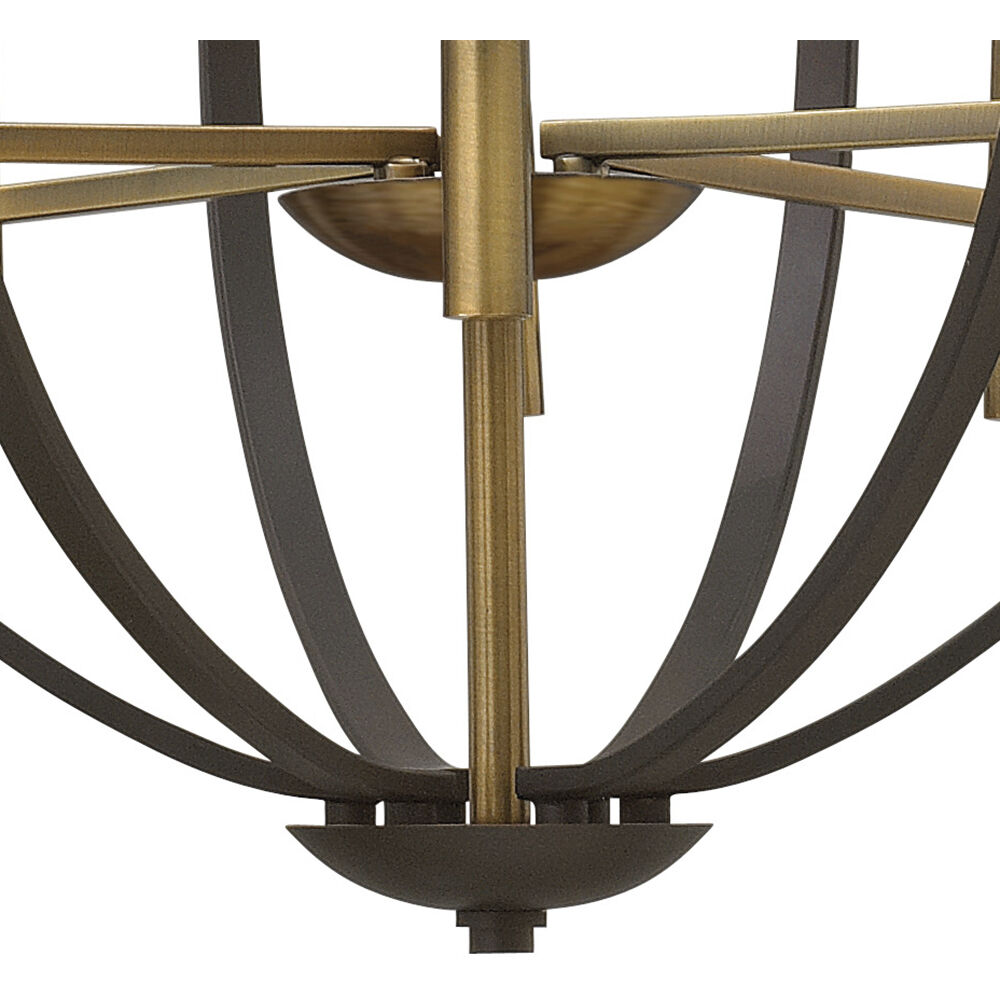 Euclid 6 Light 21.25 inch Spanish Bronze with Heirloom Brass Indoor Chandelier Ceiling Light