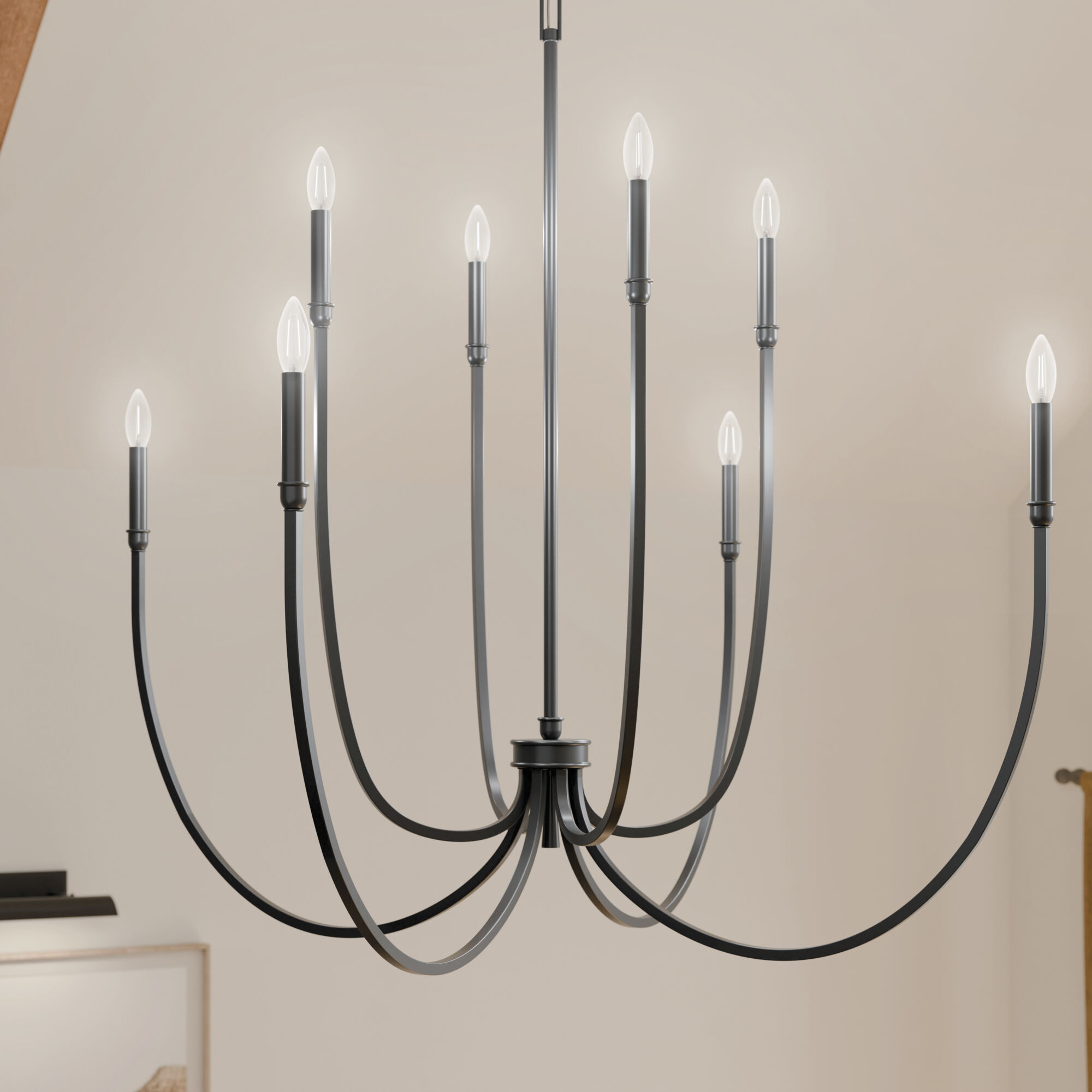 Malene 8 Light Black Chandelier Foyer Ceiling Light