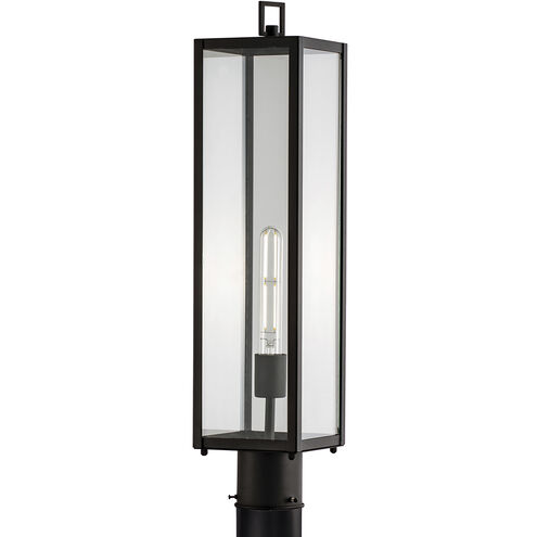Capture 1 Light 24.5 inch Matte Black with Clear Outdoor Post Light