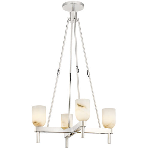 Lucian 4 Light 22 inch Polished Nickel and Alabaster Pendant Ceiling Light