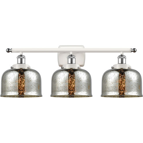 Ballston Bell 3 Light 26 inch White and Polished Chrome Bath Vanity Light Wall Light