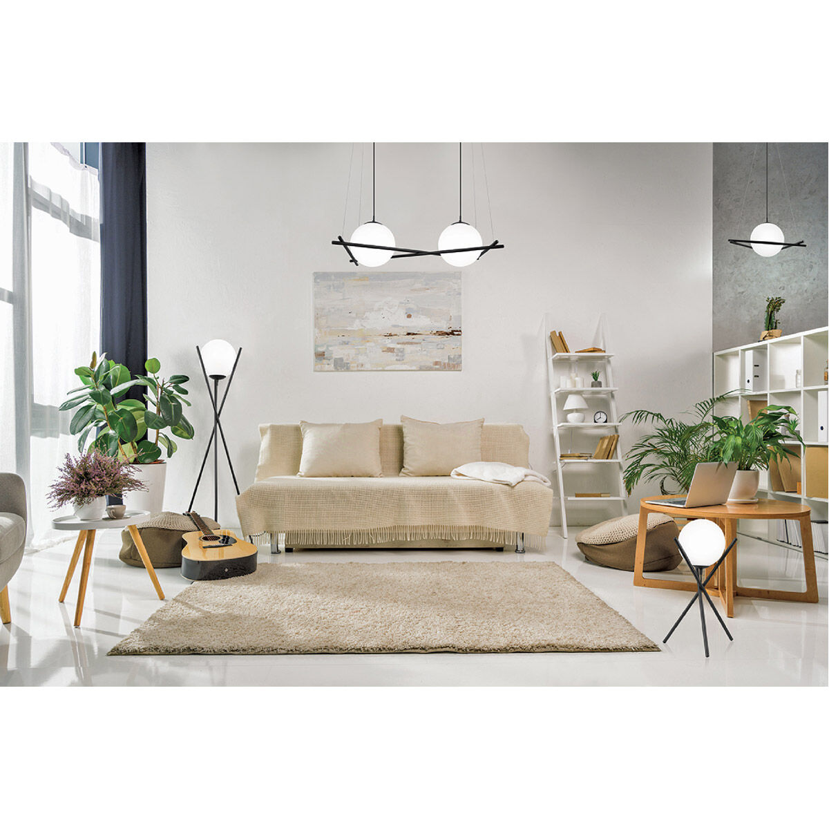 Salvezinas 59 inch 60.00 watt Matte Black Floor Lamp Portable Light