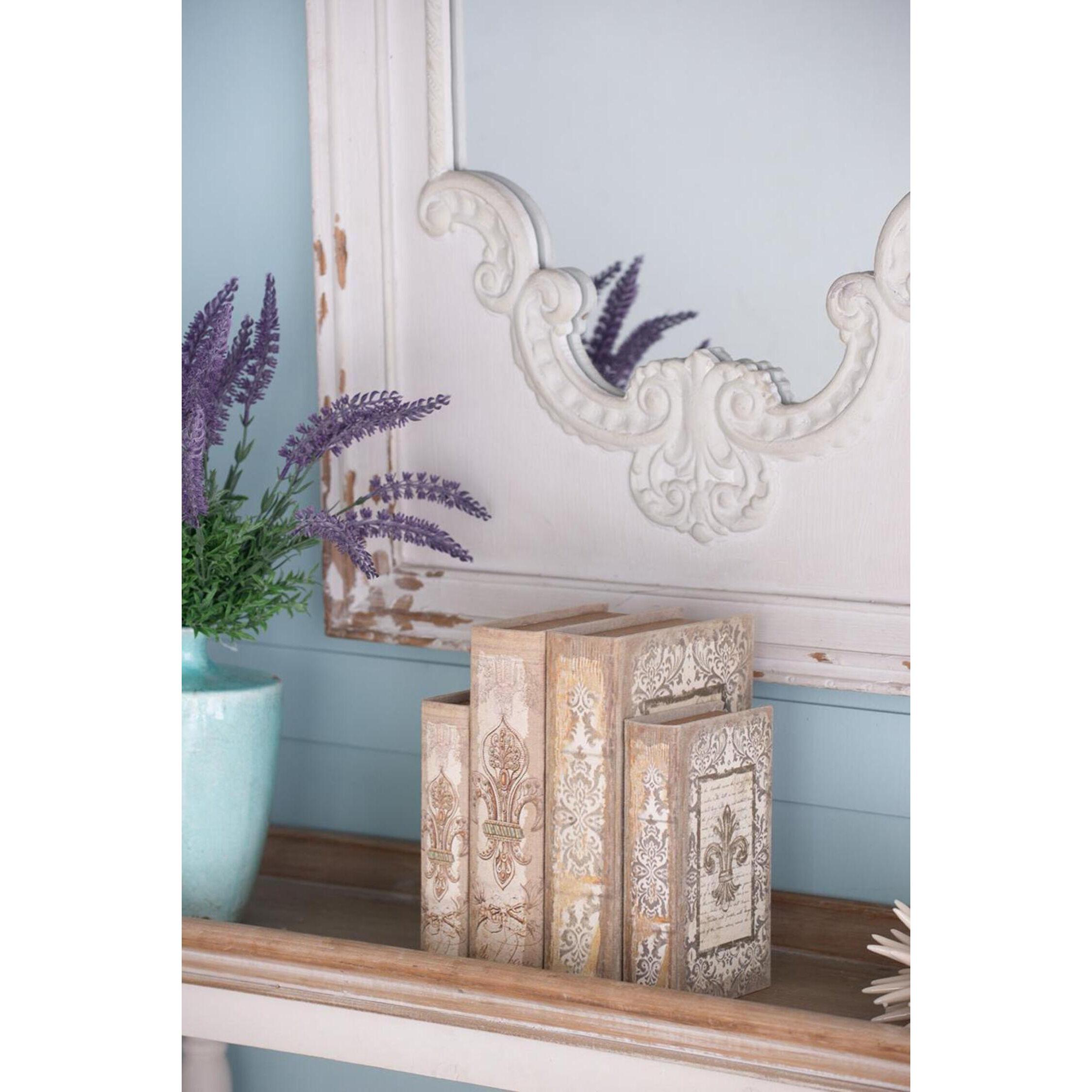 Anita 7 X 3.2 inch White Book Box, Set of 4