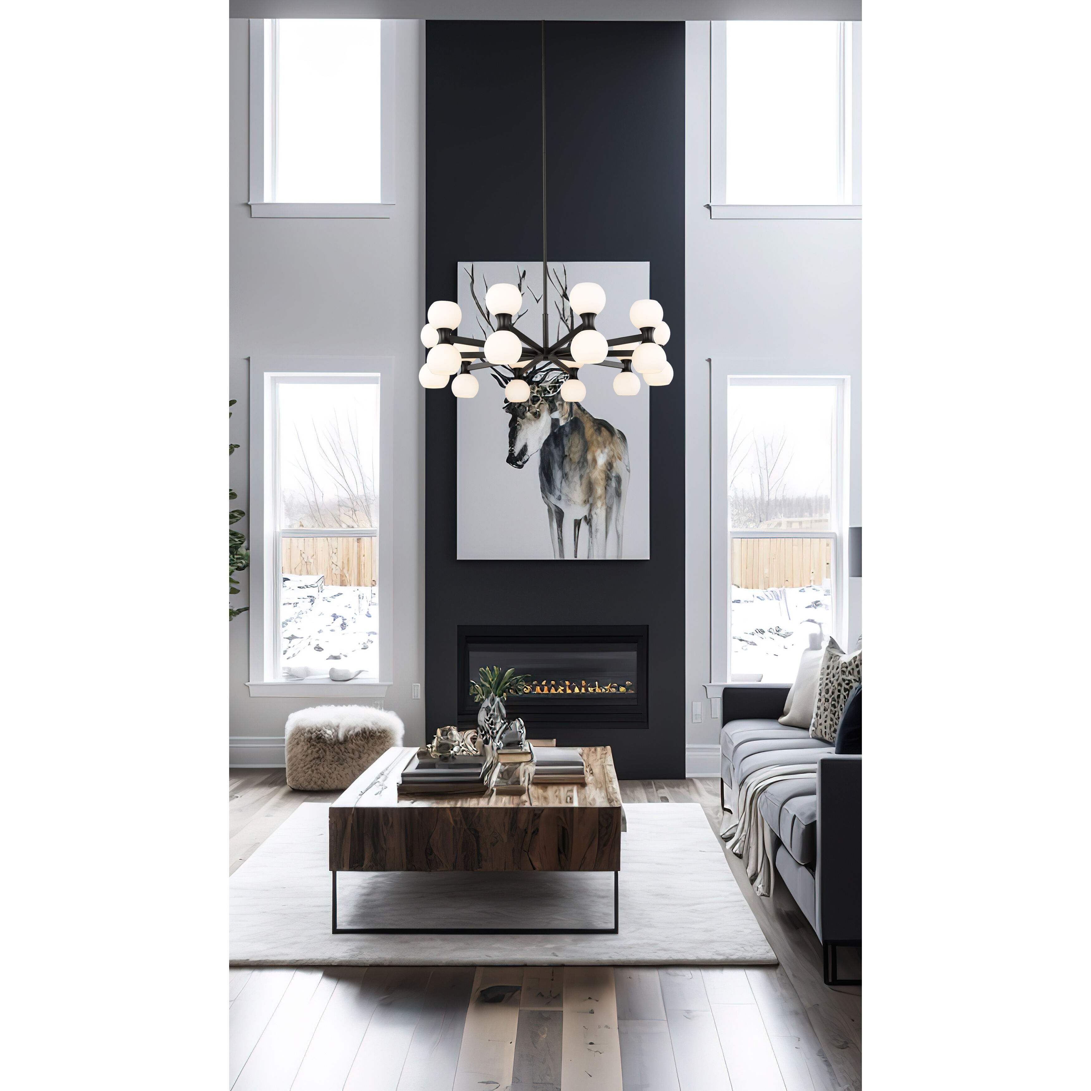 Artemis 20 Light 42 inch Matte Black Chandelier Ceiling Light