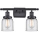 Ballston Small Bell LED 16 inch Matte Black Bath Vanity Light Wall Light in Clear Glass, Ballston