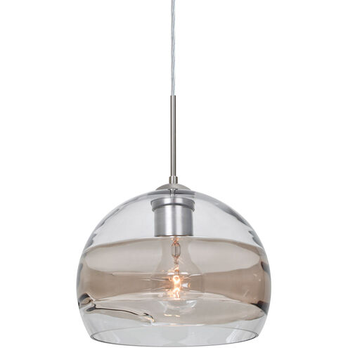 Spirit 8 1 Light Satin Nickel Cord Pendant Ceiling Light in Clear/Smoke Spirit Glass