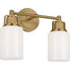 C&M by Chapman & Myers Ashford 2 Light 13.5 inch Burnished Brass Bath Vanity Wall Light