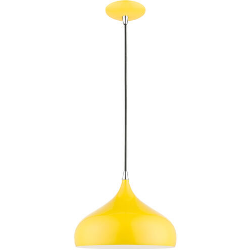 Amador 1 Light 12 inch Shiny Yellow with Polished Chrome Accents Pendant Ceiling Light