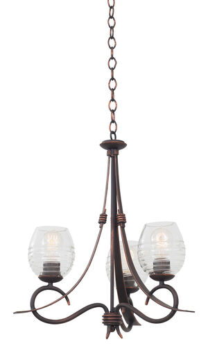 Seabrook 3 Light 21 inch Antique Copper Chandelier Ceiling Light