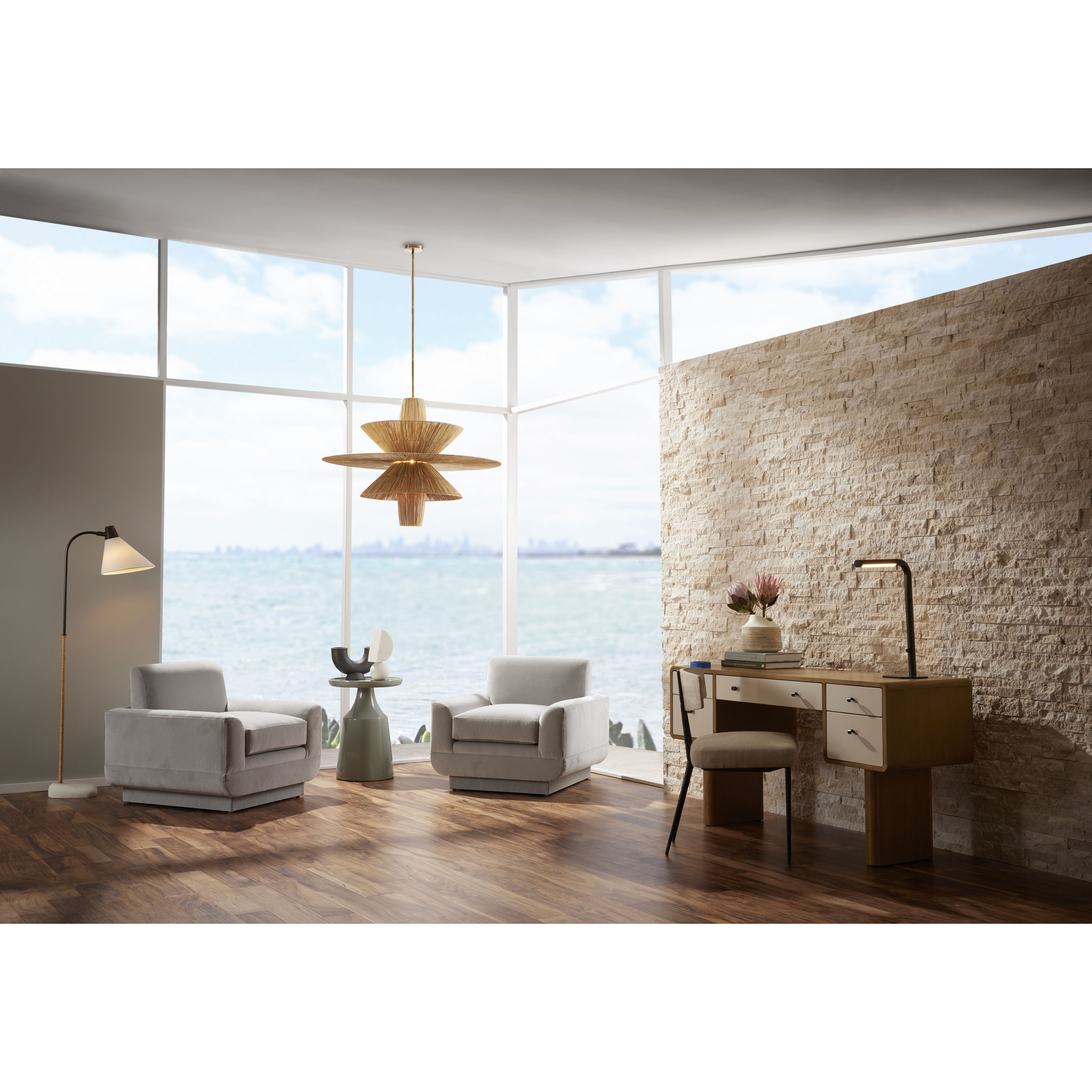 Shay 1 Light 44 inch Natural Chandelier Ceiling Light