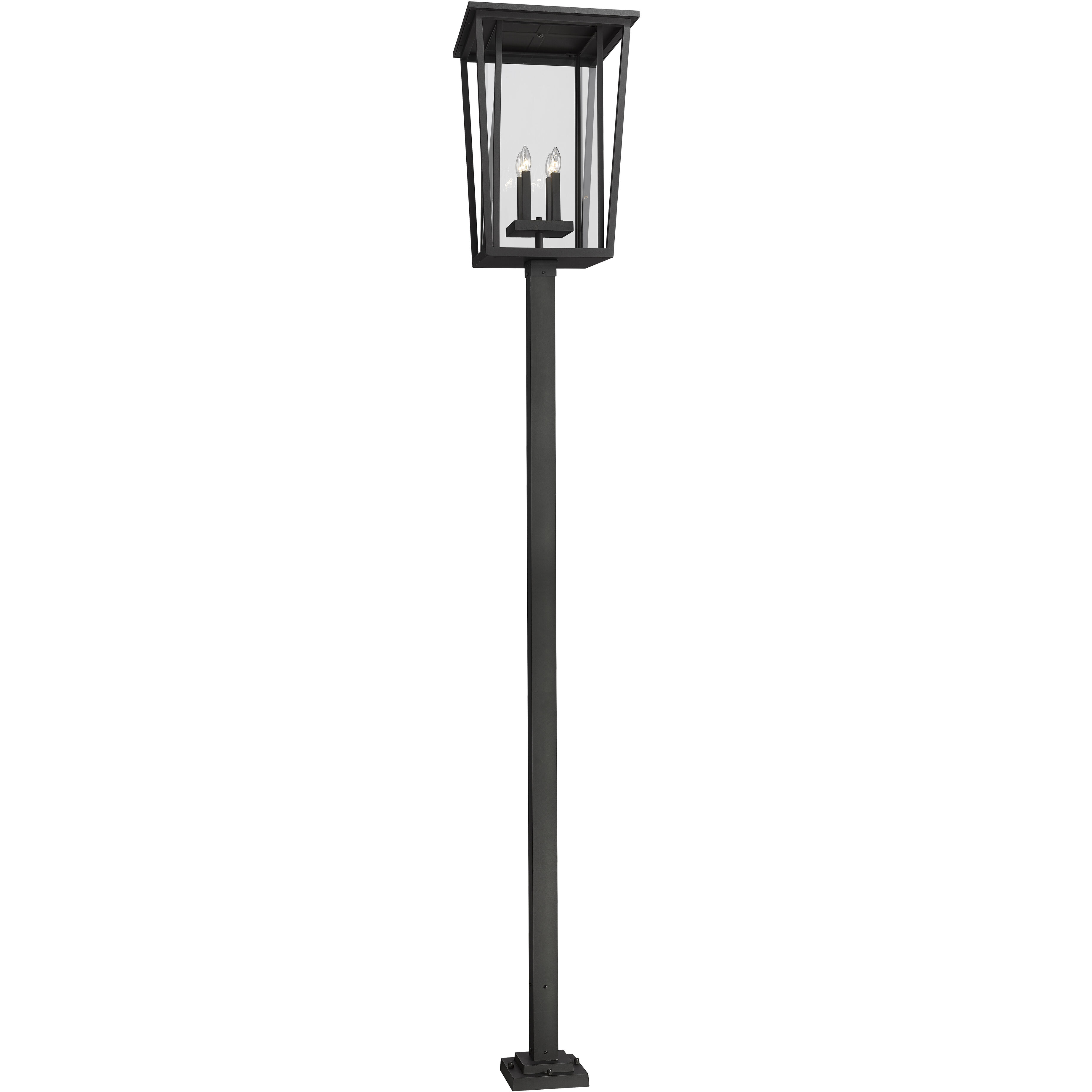 Seoul 4 Light 124.5 inch Black Outdoor Post Mounted Fixture