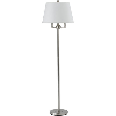 Andros 62 inch 150 watt Brushed Steel Floor Lamp Portable Light