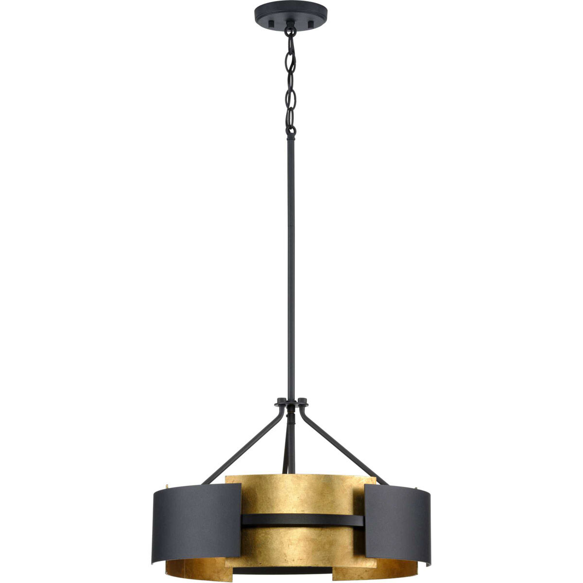 Lowery 3 Light 19 inch Textured Black Semi Flush Mount Convertible Ceiling Light, Design Series