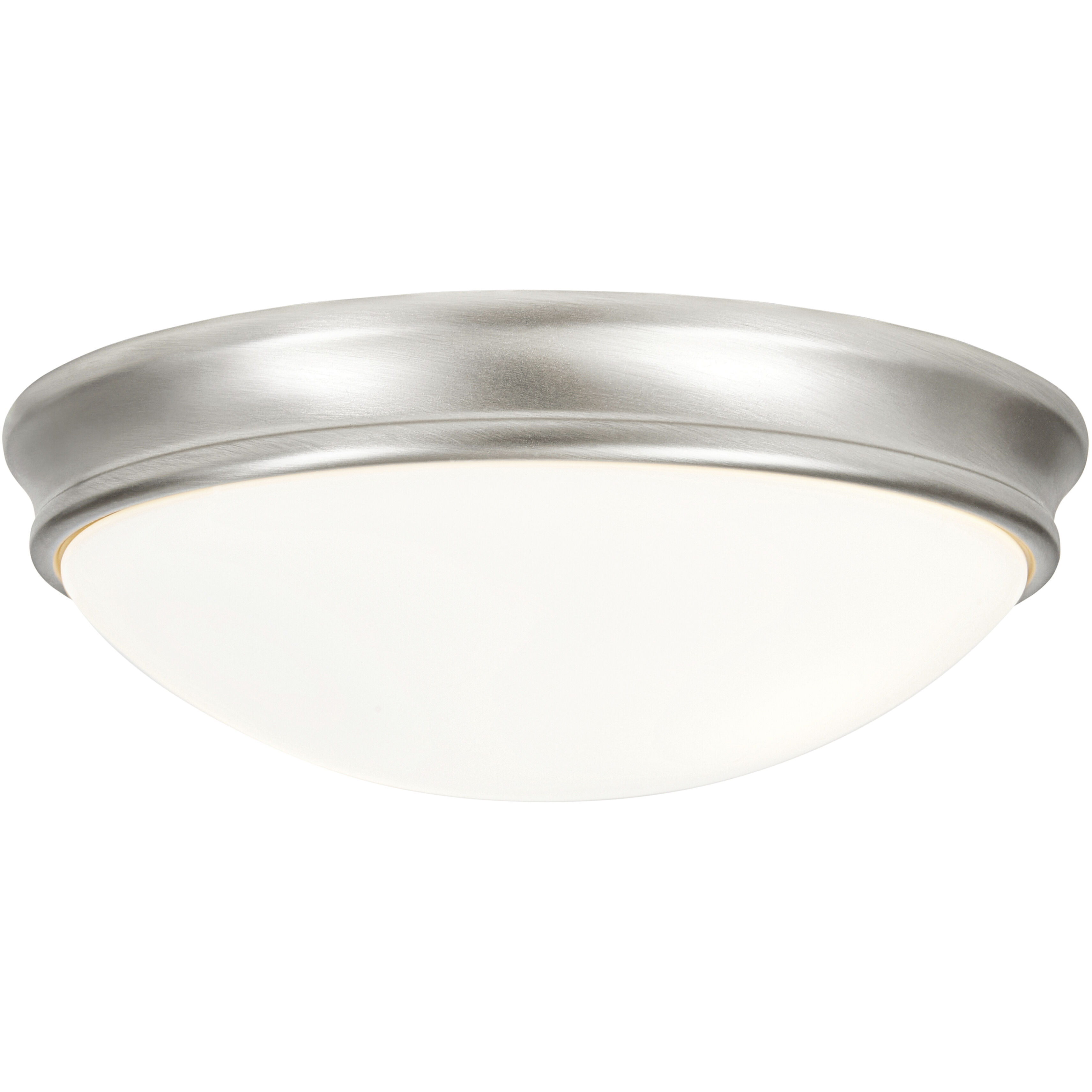 Atom 3 Light 14 inch Brushed Steel Flush Mount Ceiling Light