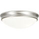 Atom 3 Light 14 inch Brushed Steel Flush Mount Ceiling Light