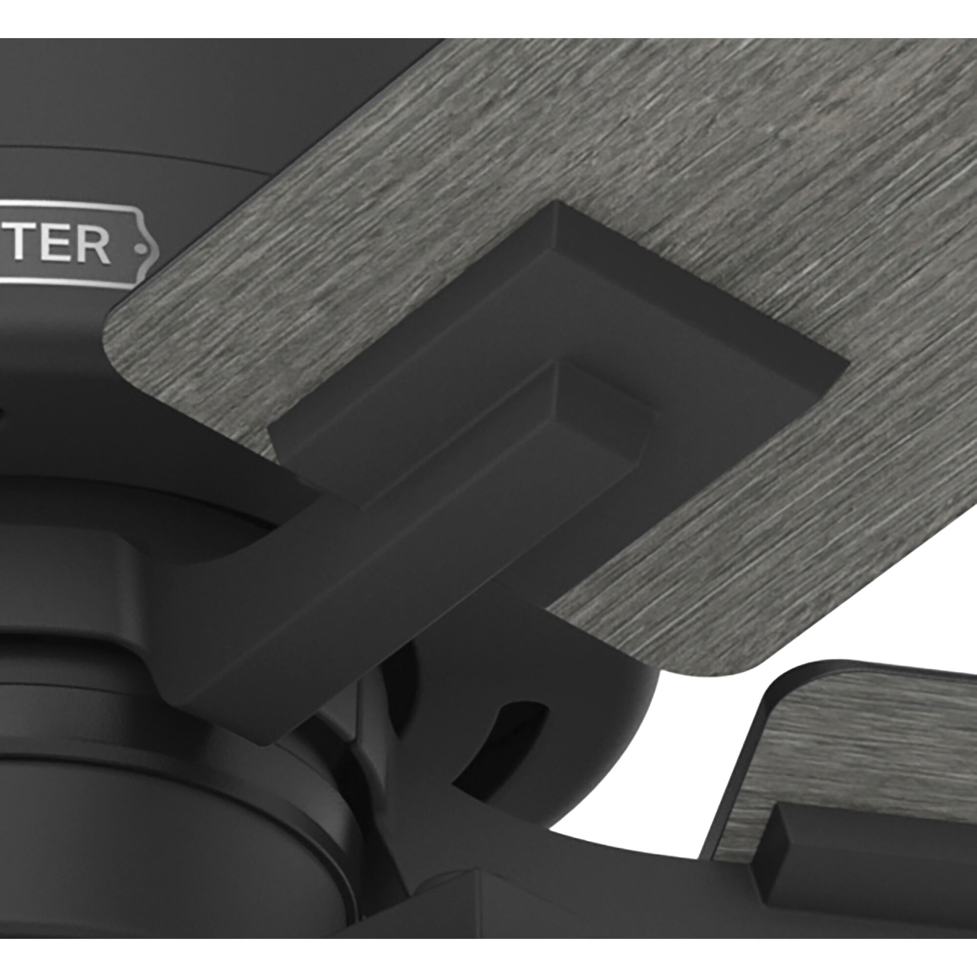 Techne 52 inch Matte Black with Dark Gray Oak/Matte Black Blades Ceiling Fan