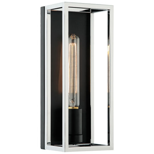 Shadowbox Wall Sconce Wall Light in Black and Chrome