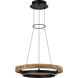 Sean Lavin Grace LED 24 inch Textured Black and Teak Wood Outdoor Chandelier