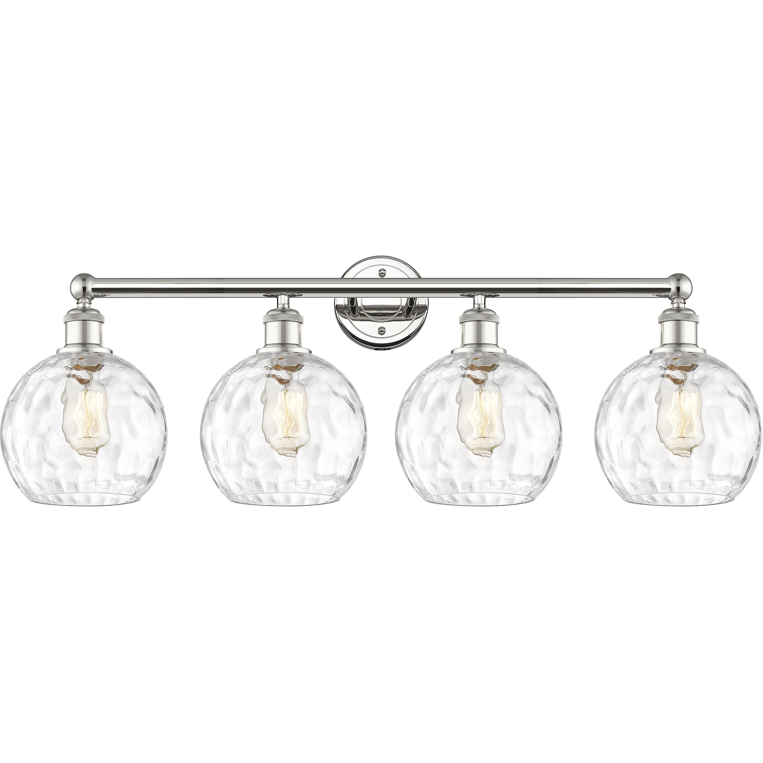 Athens Water Glass 4 Light 35 inch Polished Nickel Bath Vanity Light Wall Light in Clear Glass