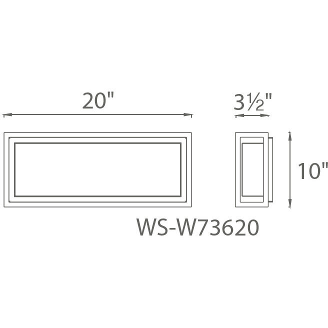 Framed LED 10 inch Bronze Outdoor Wall Light in 20in.