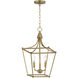 Clifton 3 Light 11.5 inch Natural Aged Brass Single Pendant Ceiling Light