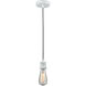 Edison Bare Bulb 1 Light 2 inch White Mini Pendant Ceiling Light in Zebra, Edison