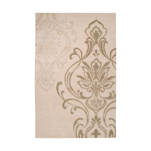 Modern Classics 36 X 24 inch Neutral and Green Area Rug, Wool