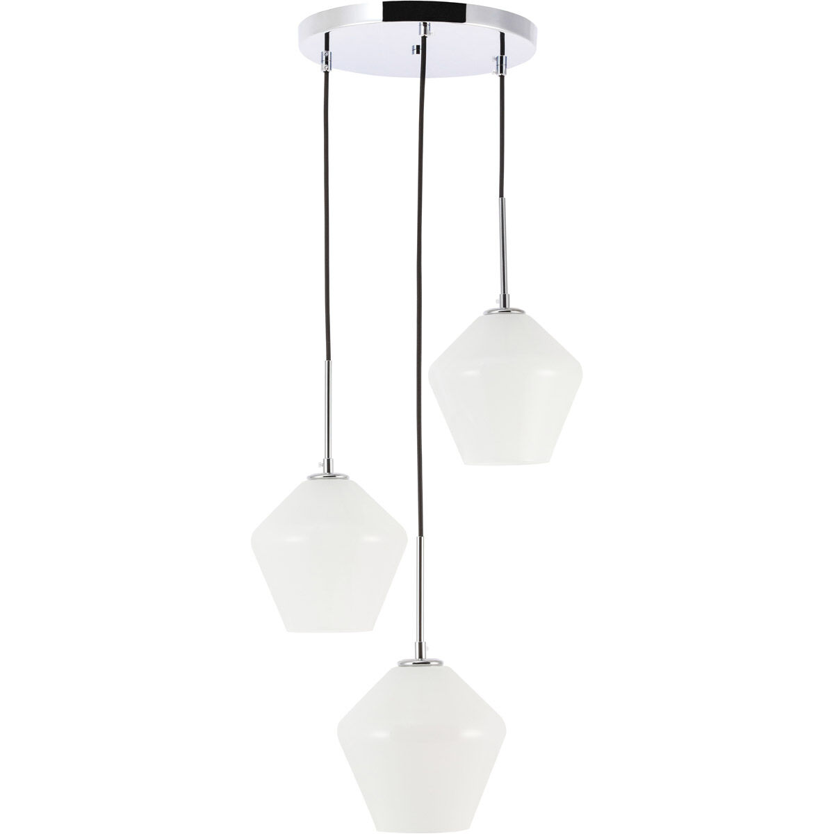 Gene 3 Light 18.1 inch Chrome Pendant Ceiling Light
