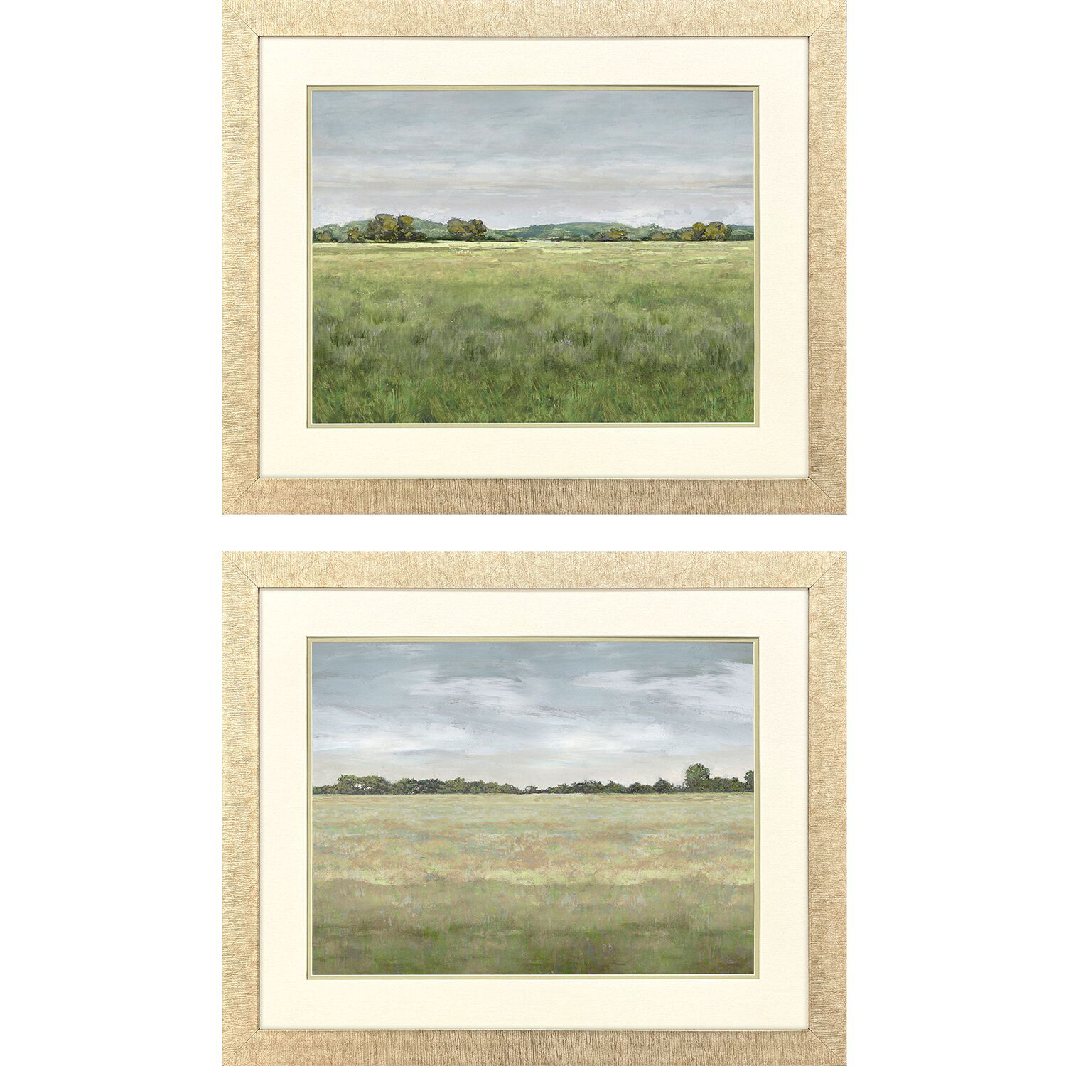 Quiet Meadow Green and Multi and Neutral and Blue Framed Art, Propac