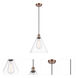 Ballston Cone 1 Light 12 inch Antique Copper Mini Pendant Ceiling Light in Clear Glass