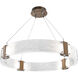 Parallel LED 32.7 inch Flat Bronze Chandelier Ceiling Light in Clear Granite, 2700K LED, Ring