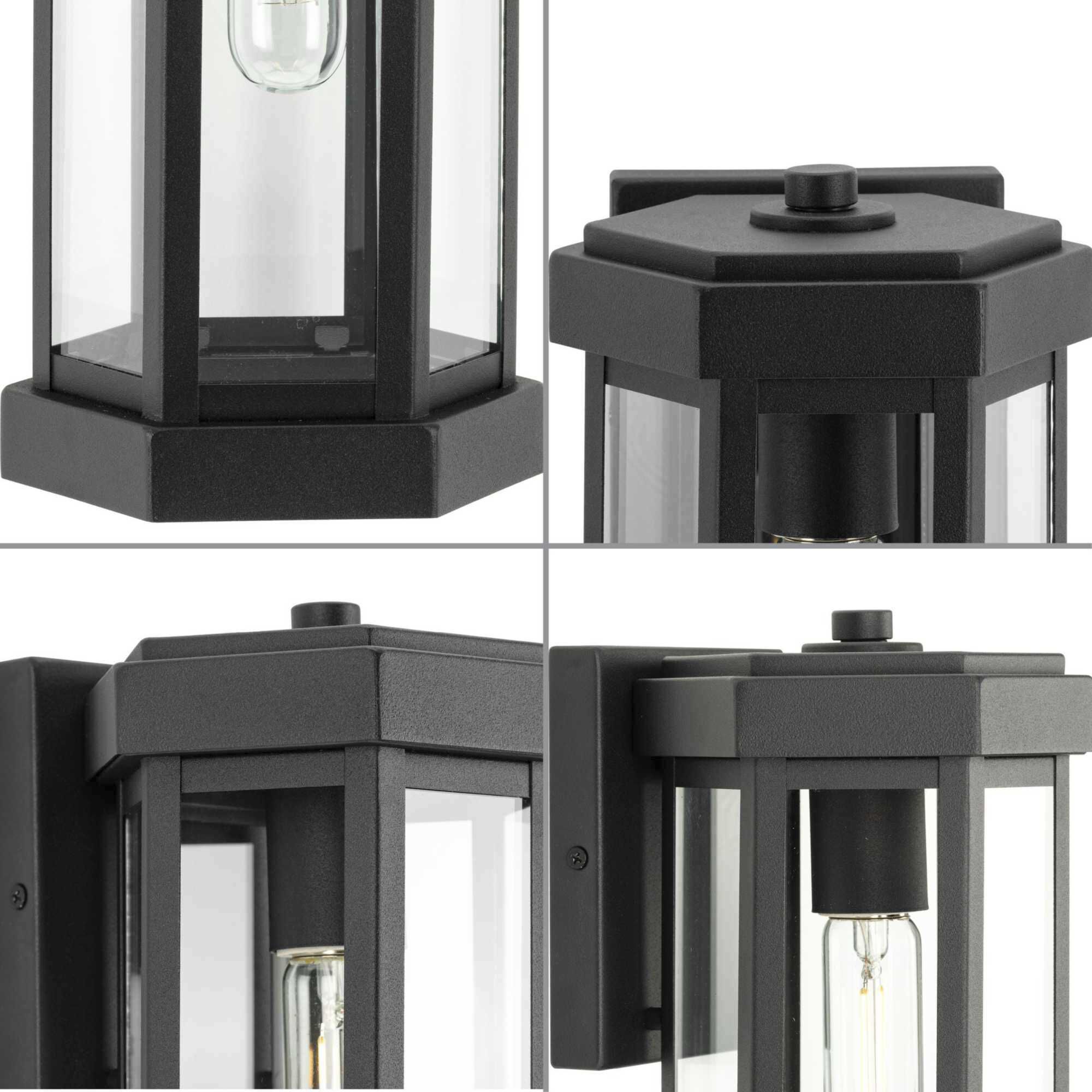 Ramsey 1 Light 12.5 inch Textured Black Wall Lantern
