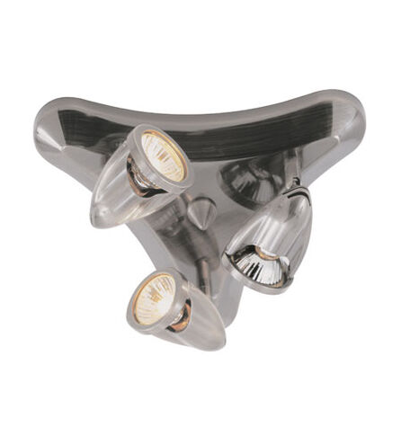 Stingray 3 Light 13 inch Brushed Nickel Flushmount Ceiling Light in Nickel Metal Spotlight