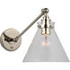 Chapman & Myers Parkington LED 8.5 inch Polished Nickel Single Library Wall Light in Clear Glass