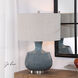 Hearst 25 inch 150 watt Blue Glaze With Rust Bronze Distressing Table Lamp Portable Light