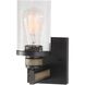 Beaufort 1 Light 7 inch Charcoal with Distressed Antiqued Gray Vanity Light Wall Light