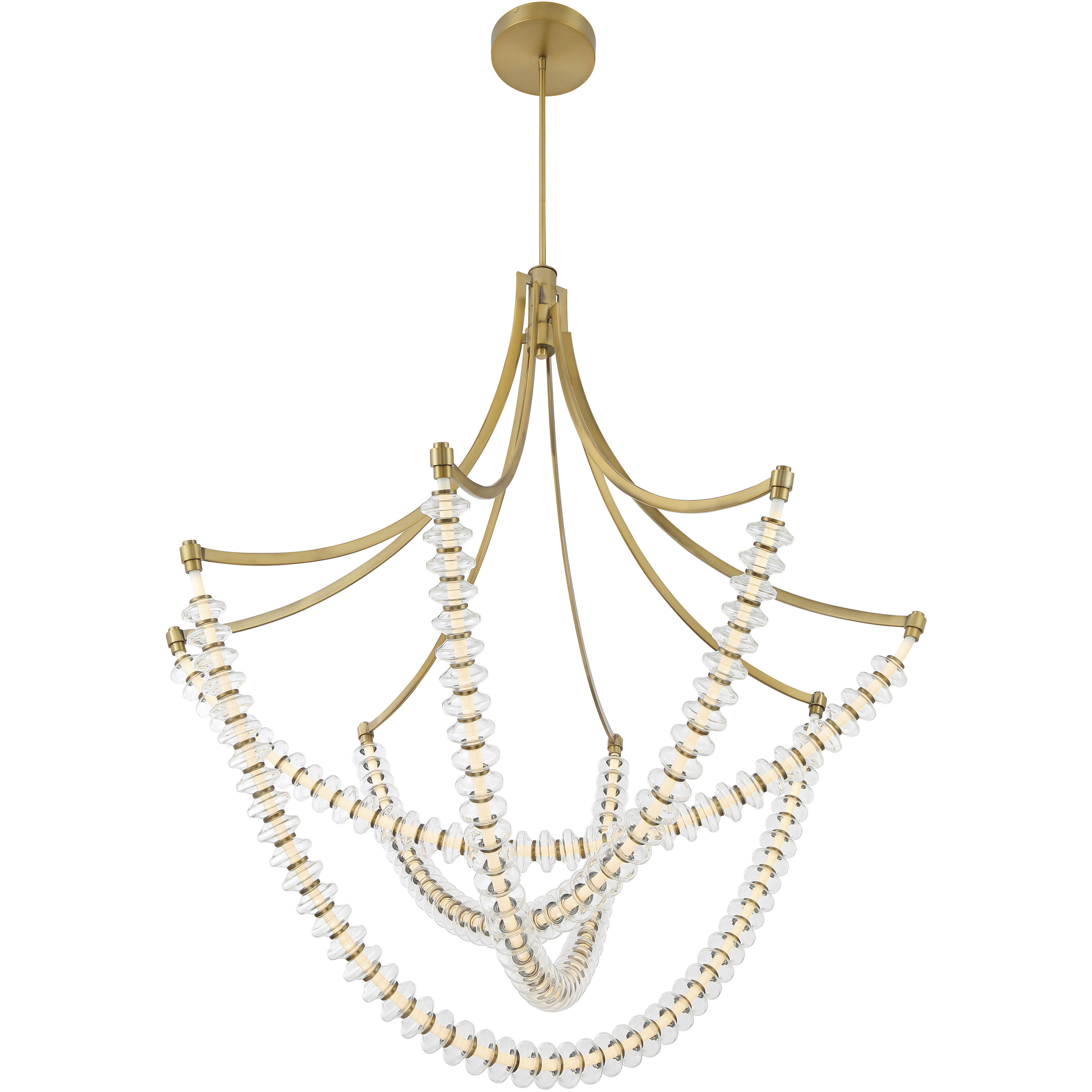 Pearl LED 49.25 inch Legacy Brass Chandelier Ceiling Light
