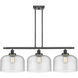 Ballston X-Large Bell LED 36 inch Matte Black Island Light Ceiling Light in Seedy Glass, Ballston