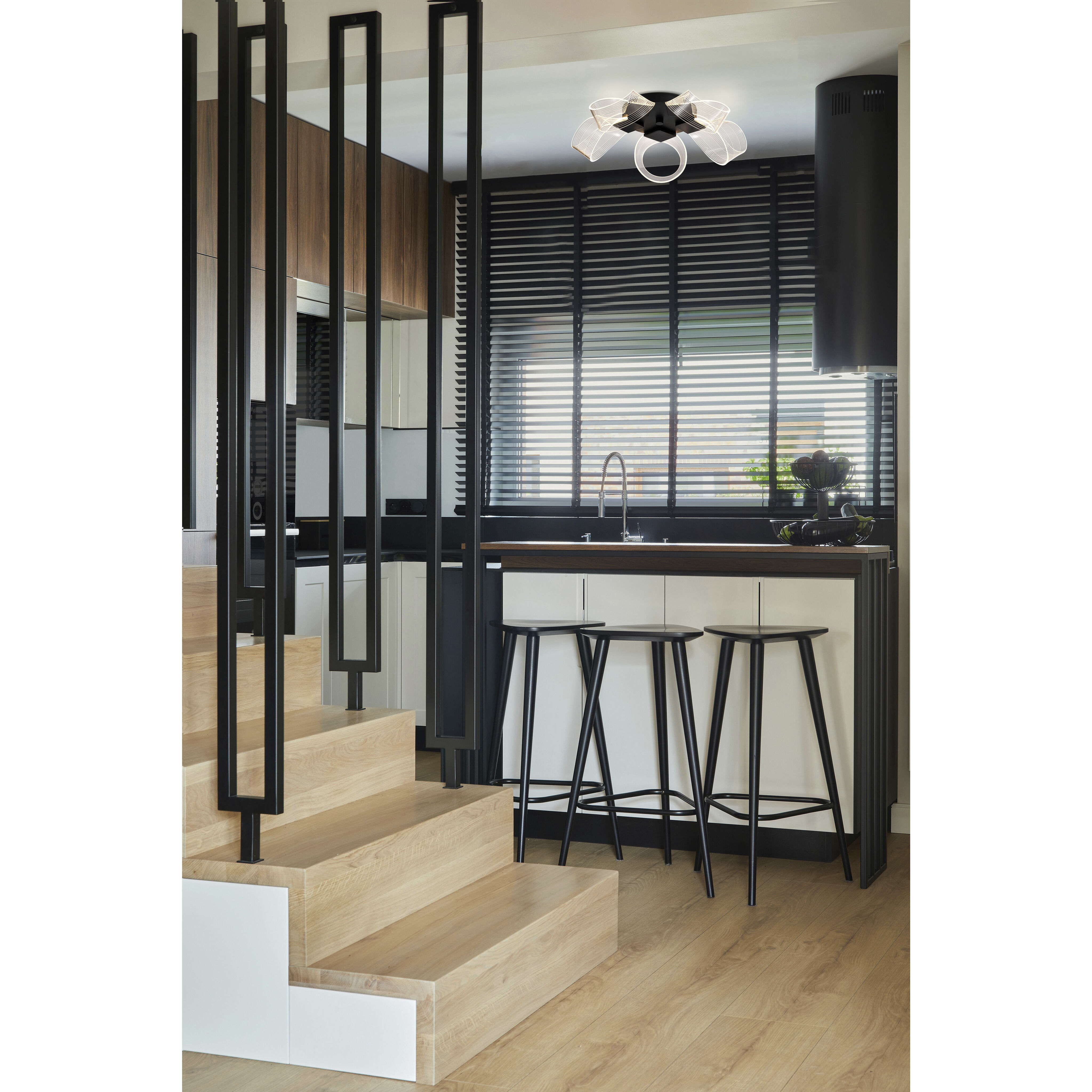 Barnett LED 20.88 inch Matte Black Flush Mount Ceiling Light