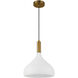Alora Mood Belleview 1 Light 11.88 inch Aged Gold Pendant Ceiling Light in Matte Opal Glass