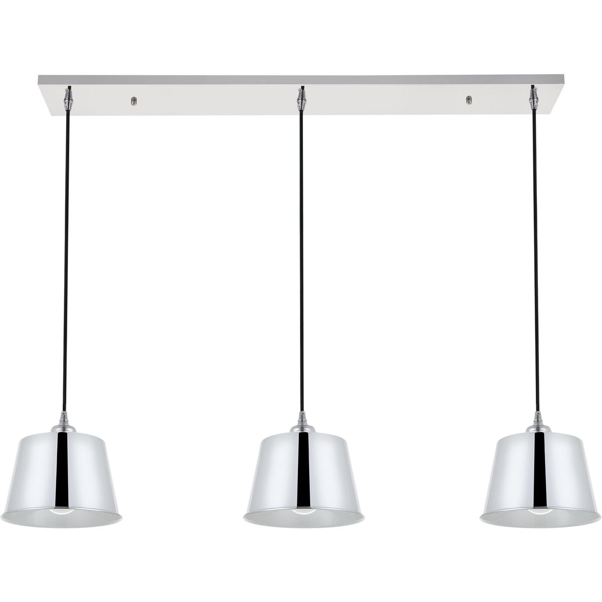 Nota 3 Light 41 inch Chrome Pendant Ceiling Light