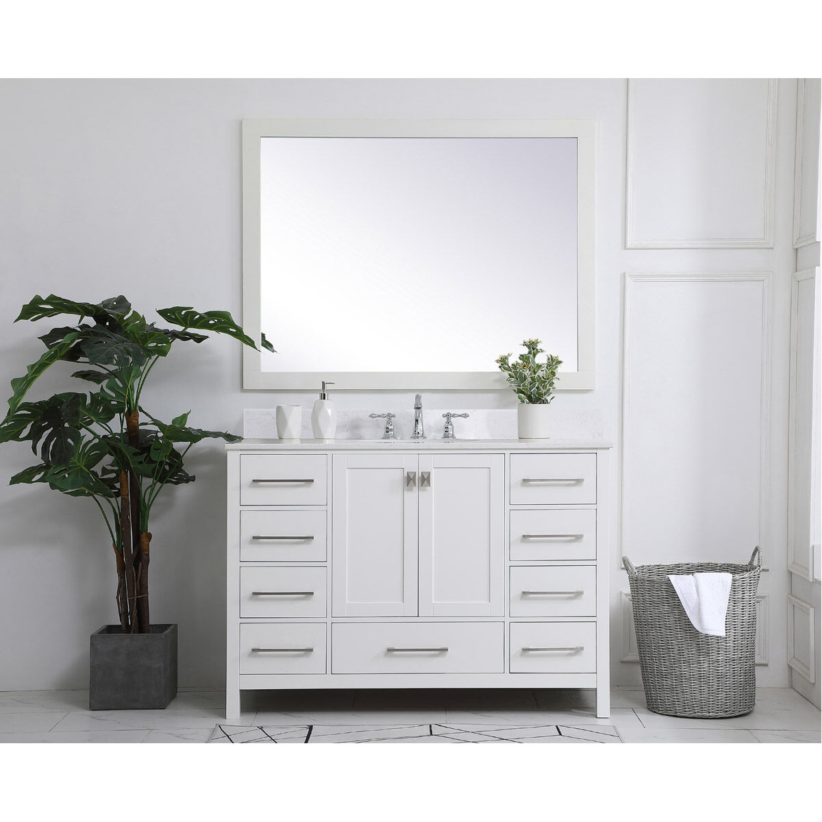 Irene 48 X 22 X 34 inch White Vanity Sink Set