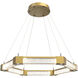 Axis LED 34.6 inch Gilded Brass Ring Chandelier Ceiling Light