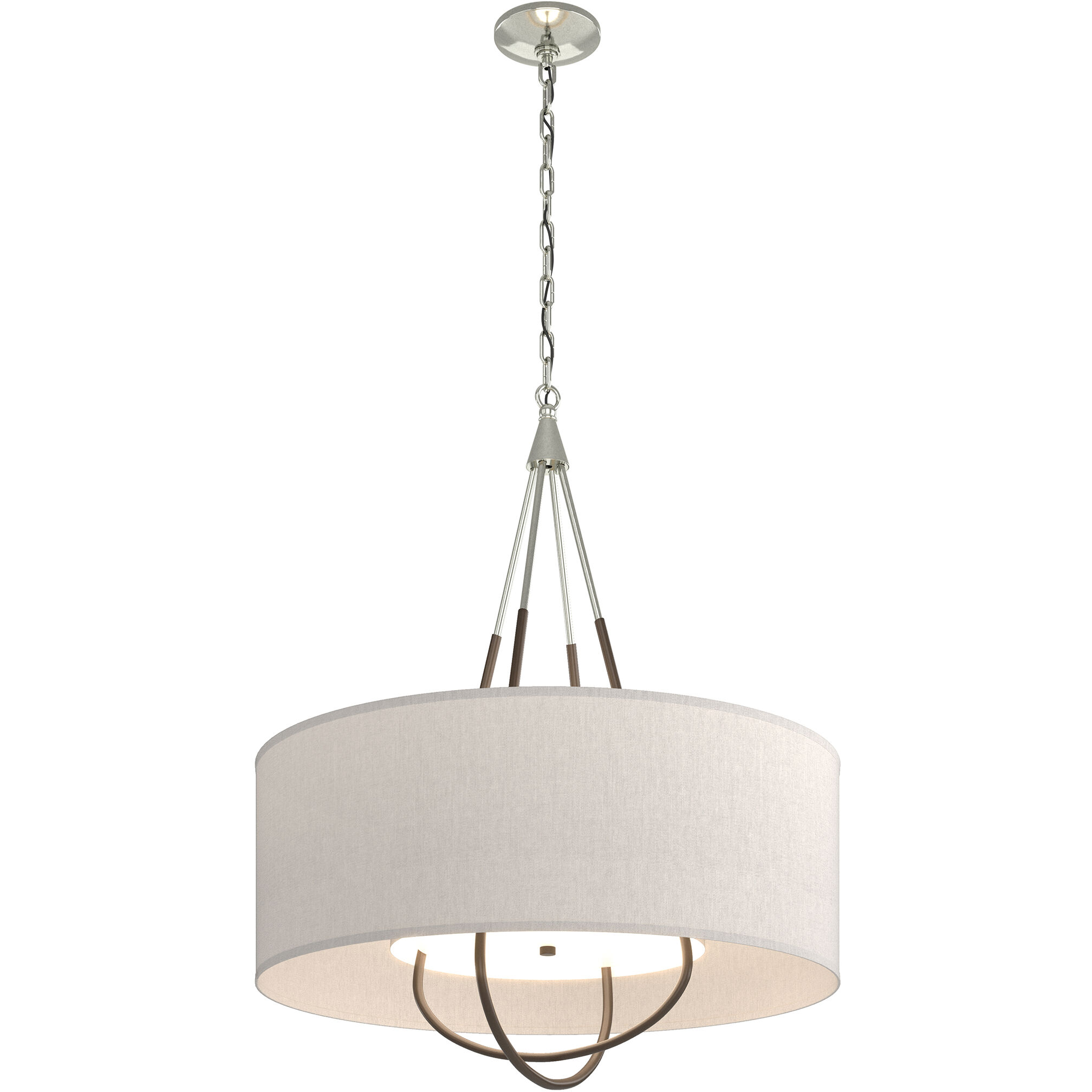 Loop 4 Light 28 inch Sterling and Bronze Pendant Ceiling Light in Sterling/Bronze, Flax