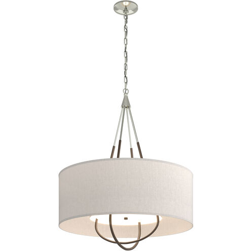 Loop 4 Light 28 inch Sterling and Oil Rubbed Bronze Pendant Ceiling Light in Sterling/Oil Rubbed Bronze, Flax