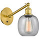 Ballston Belfast LED 6 inch Satin Gold Sconce Wall Light in Seedy Glass