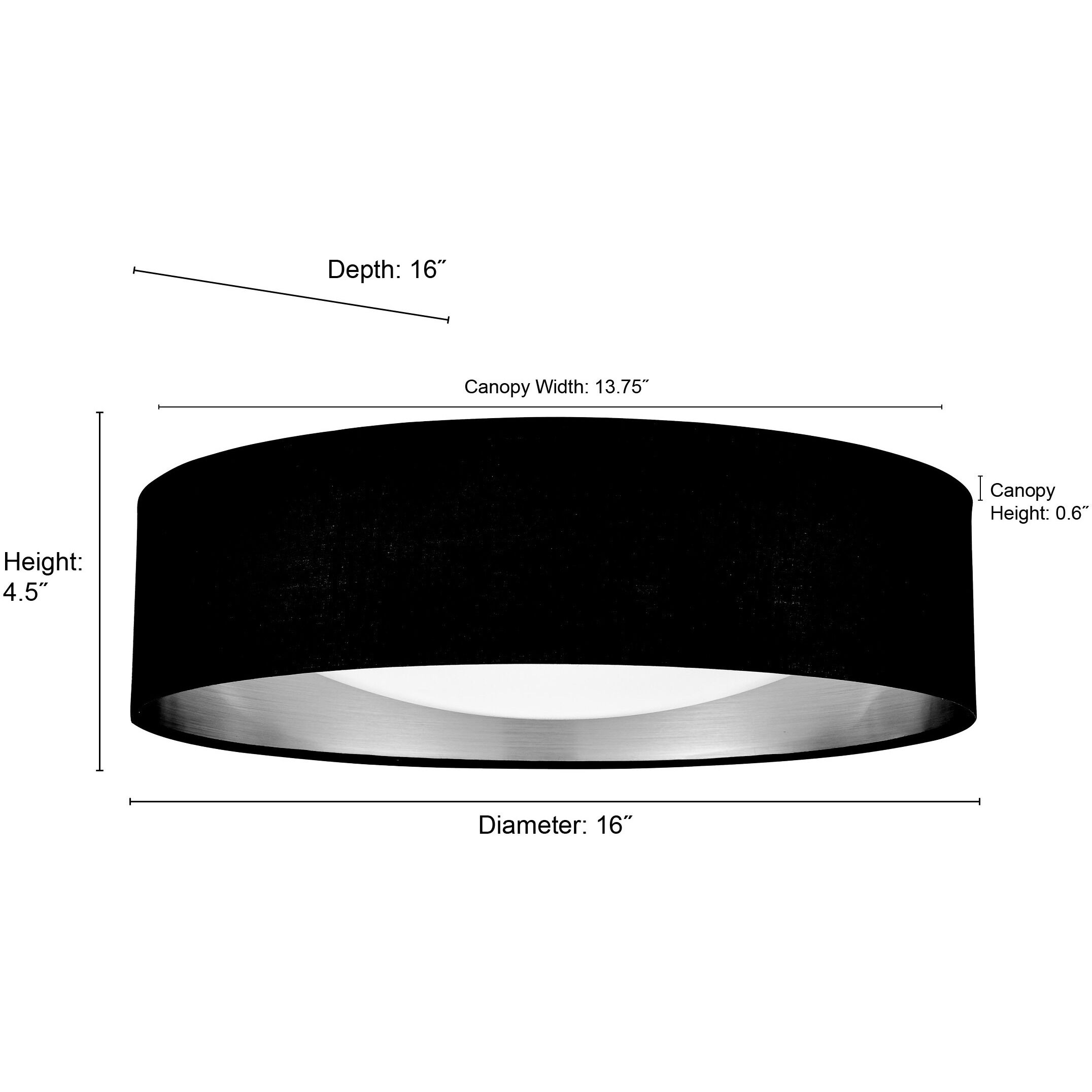 Rosata LED 16 inch White Flush Mount Ceiling Light
