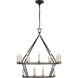 Chapman & Myers Darlana 20 Light 30 inch Aged Iron Two-Tier Chandelier Ceiling Light, Medium