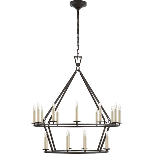 Chapman & Myers Darlana 20 Light 30 inch Aged Iron Two-Tier Chandelier Ceiling Light, Medium